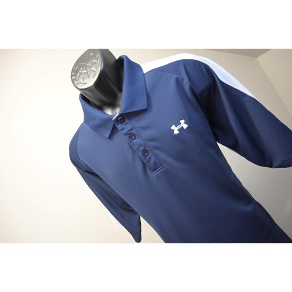 Under Armour Golf Polo HeatGear Dark Blue Athletic Golf Shirt Mens Size XL - Picture 1 of 7